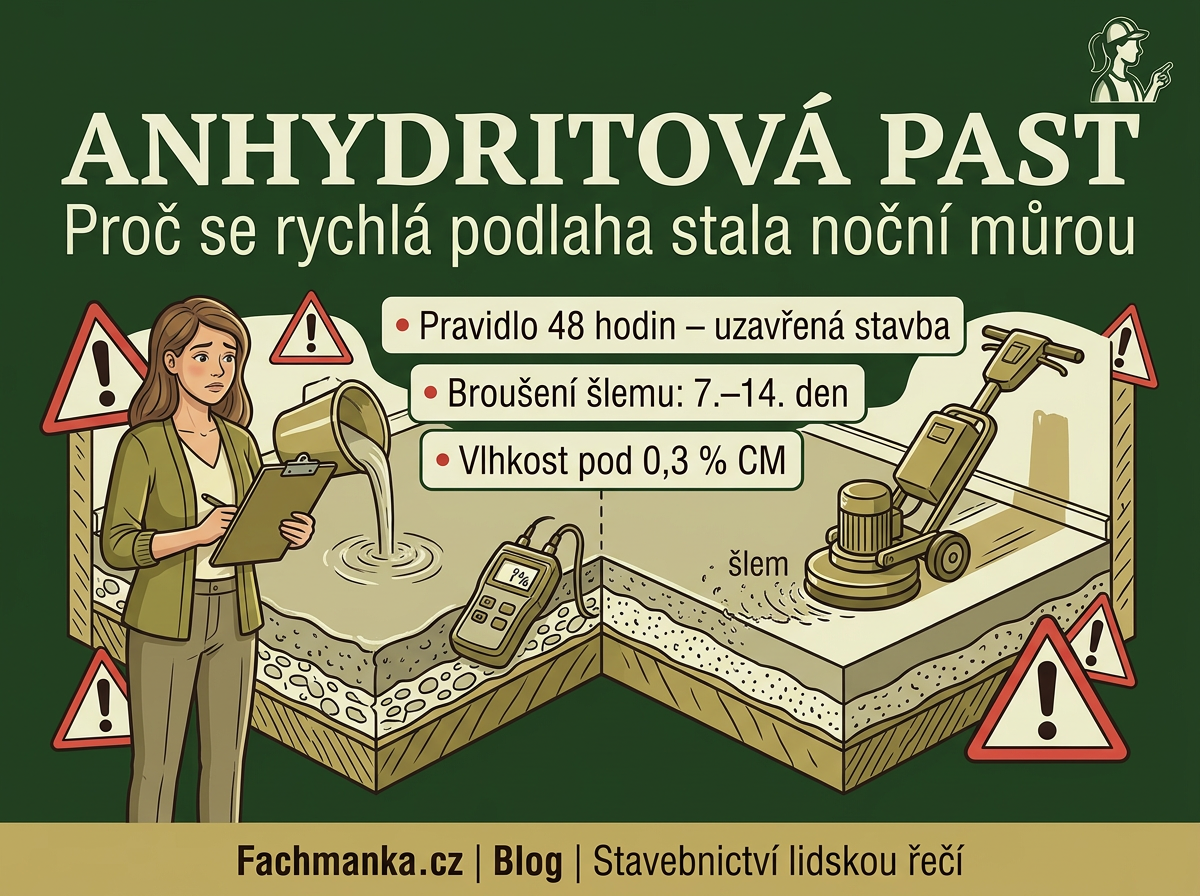 Anhydritová past: Proč se rychlá podlaha stala noční můrou