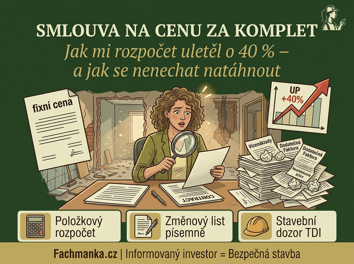 Smlouva na "cenu za komplet": Jak mi rozpočet uletěl o 40%
